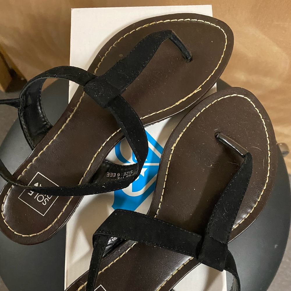 Faux Suede Thong Sandal